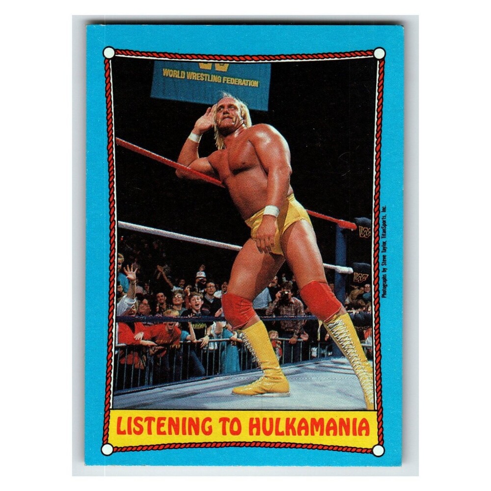 Hulk Hogan WWF 1987 Ringside Action Topps Listening to Hulkamania #38